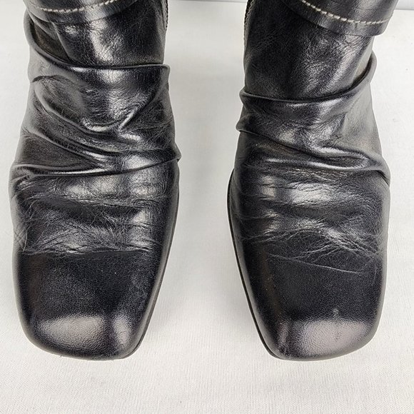 Hispanitas Black Leather Heeled Boots Size 8.5 - Picture 4 of 9
